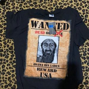 COPY - COPY - Osama bin laden wanted dead of alive tshirt XL